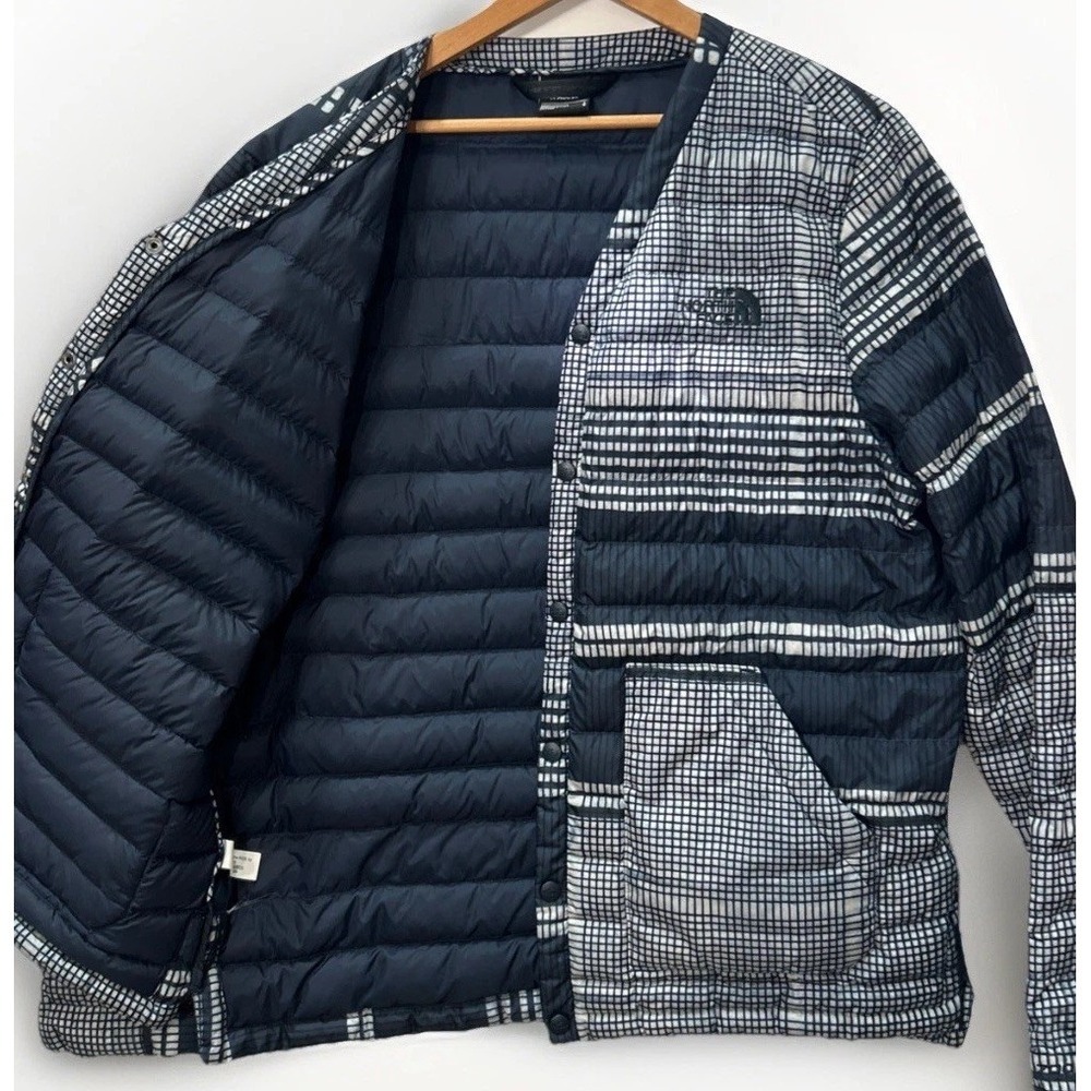 RARE Mens THE NORTH FACE Down Quilted Puffer Cardigan Men's Snap Jacket NF0A2TAJ